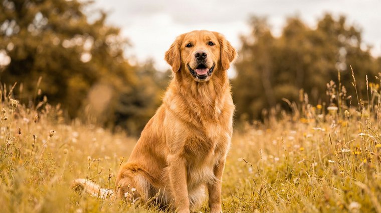 A dog with a glossy, healthy coat